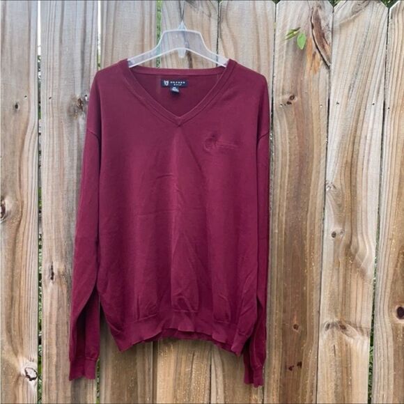 Take 50% OFF- Oxford Golf Burgundy V-neck Sweater, Size-XXL - Picture 2 of 7